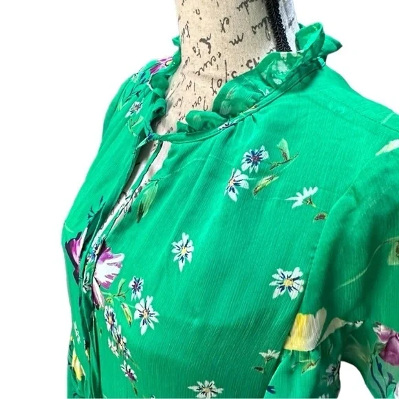 DKNY Green Floral Summer Dress Size 4 NWT - Picture 3 of 5